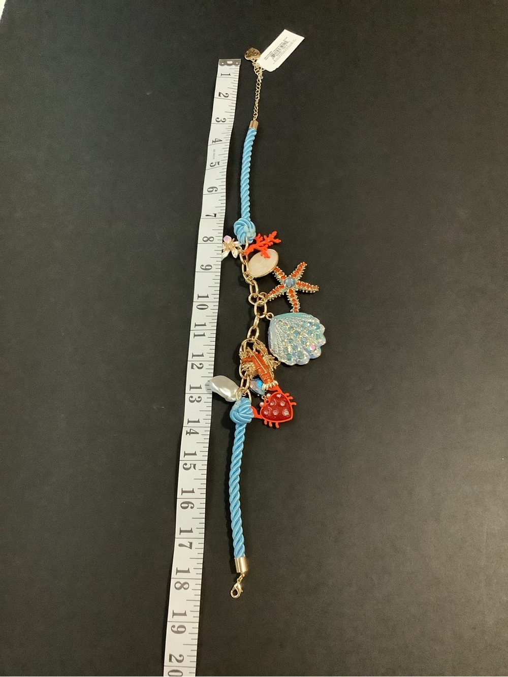 Betsey Johnson Sea Life Turquoise Blue Coral Shell Starfish Charm Necklace NWT - Picture 7 of 13